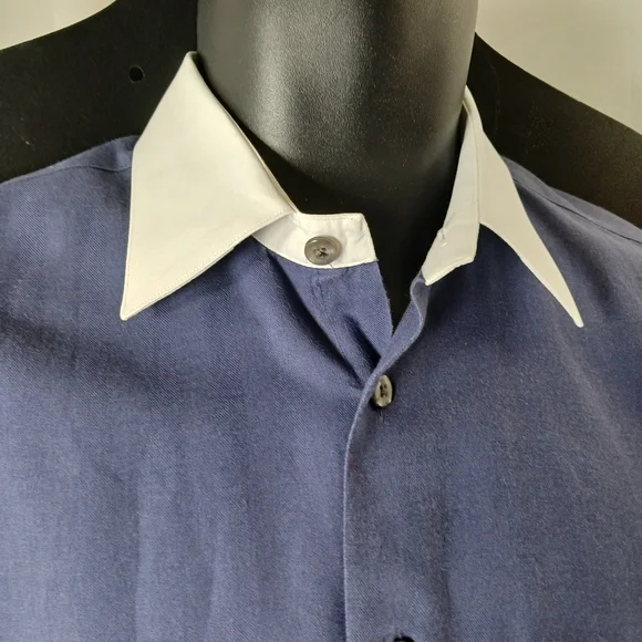 PAUL FREDRICK Cashmere & Cotton "Flannel" Button Down Shirt w/ Elbow Patches EUC - Picture 7 of 7